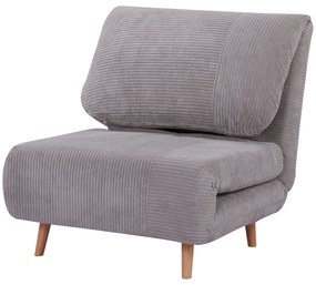 HOMCOM Canapea Pat 2 în 1 pentru Oaspeți, suport de gât reglabil, Cord 82 cm x 89 cm x 83 cm Gri deschis | Aosom Romania