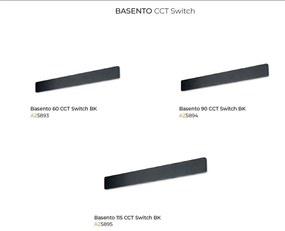 Aplica LED de perete iluminat ambiental BASENTO 90 negru