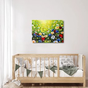 Tablou pe sticlă - Flori sălbatice (70x50 cm)