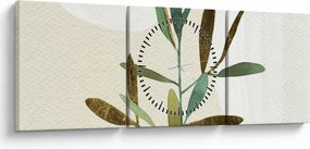 Tablou - Acuarelă ramură N⁰2 (cu ceas) (90x30 cm)