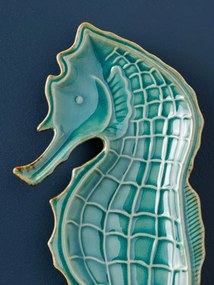 Tavita servire din ceramica, Aqua Seahorse