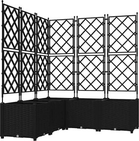 vidaXL Vază pentru Grădină 5 pcs Negru 120 x 120 x 143 cm Oțel