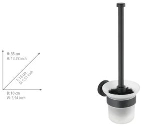 WENKO 24243100-WC Perie WC BOSIO BLACK 10x35 cm inox/argintiu/satinat