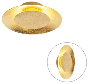 Plafoniera Art Deco aurie/alamă cu LED inclus - Sun