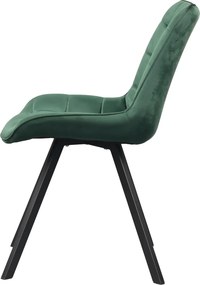 Scaun de luat masa, ţesătură Velvet verde închis/negru, SAMIRA