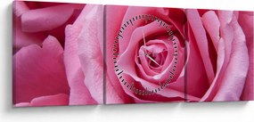 Tablou cu trandafir (cu ceas) (90x30 cm)