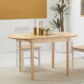 HOMCOM Masă Pliabilă pentru 4-6 persoane din Lemn de Pin, 140x70x75 cm, Natural | Aosom Romania