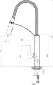 Baterie bucatarie extractabila finisaj crom Gerbera BGB_072M