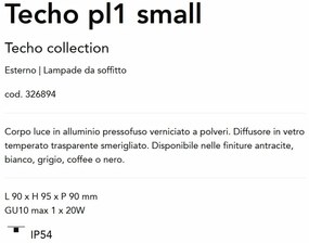 Spot aplicat modern Techo pl1 small gri