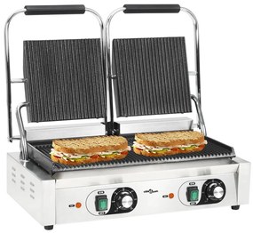 vidaXL Grill panini dublu cu striații, 58 x 41 x 19 cm, 3600 w