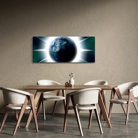 Tablou cu planeta iluminată (120x50 cm)