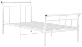 Cadru de pat, alb, 90x200 cm, metal Alb, 90 x 200 cm