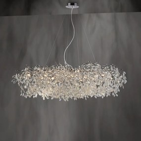 Lustra suspendata design magnific RICICLE crom, 70x150cm