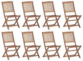 vidaXL Scaune pliabile de exterior, 8 buc., lemn masiv de acacia