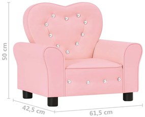 Canapea pentru copii, roz, piele ecologica Roz