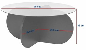 Măsuță de cafea Aeris Sapphire Oak cu sticlăfumurie