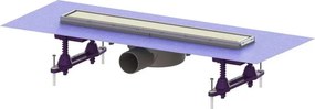 Set rigola pentru dus plus capac Kessel Linearis Compact 45 cm inox cu sita de par si clapeta multistop