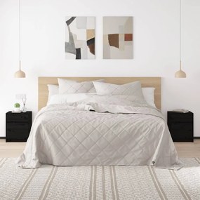 vidaXL Noptiere, 2 buc., negru, 40x31x50 cm, lemn masiv de pin