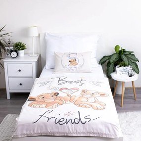 Lenjerie de pat pentru copii galben-deschis din bumbac pentru pătuț 100x135 cm Lion King "Best Friends" – Jerry Fabrics