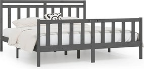 vidaXL Cadru de pat, gri , 200x200 cm, lemn masiv de pin