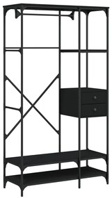 838948 vidaXL Șifonier cu sertare, negru, 100x40x180 cm, lemn compozit
