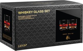Set pahare pentru whisky LIITON 1009932 Yosemite, 240 ml, 2 buc, Fund 3D parc Yosemite,Transparent
