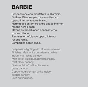 Pendul, Lustra din aluminiu BARBIE alb, negru, alama sau cupru