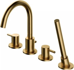 Baterie cada - dus Omnires Y 4 orificii auriu periat cu set de dus