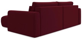 Colțar burgundy extensibil/cu spațiu de depozitare cu tapițerie din catifea (cu colț pe partea dreaptă/cu șezlong) Kapua – Makamii