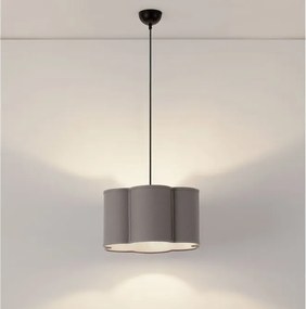 Lustra suspendata cu abajur textil gri BLOOSY