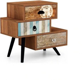 Noptiera MEZO KM1, nuc/negru, PAL laminat/metal, 59x29x53 cm