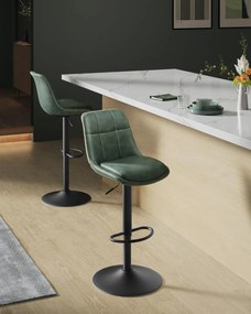 SCB3 - Set 2x Scaune Bar Negre / Maro / Gri - Piele ecologica