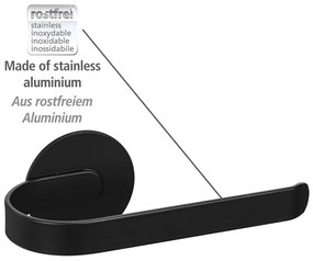 Suport pentru hârtie igienică negru mat autoadeziv din metal Bivio – Wenko