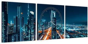 Tablou - Noaptea la Dubai (cu ceas) (90x30 cm)