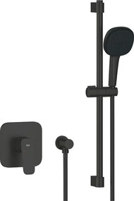 Sistem de dus incastrat Grohe Cubeo Tempesta cu para 2 functii fara corp ingropat finisaj negru mat