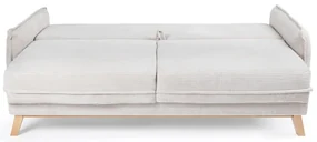 Canapea bej extensibilă cu tapițerie din catifea reiată 218 cm Tori – Bonami Selection