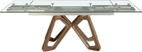 Masa extensibila deosebita design LUX Walnut-Glass 160-240x90cm