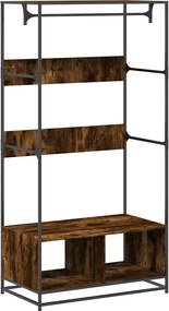 vidaXL Șifonier, stejar fumuriu, 90x50x180 cm, lemn prelucrat