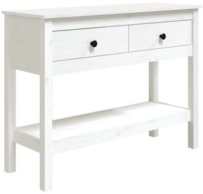 814625 vidaXL Masă consolă, alb, 100x35x75 cm, lemn masiv de pin