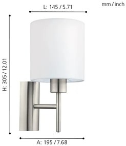 Aplică Eglo 94924 PASTERI 1xE27/60W/230V