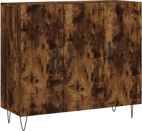 vidaXL Dulap, stejar fumuriu, 90x34x80 cm, lemn compozit