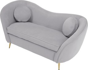 Canapea de design cu 2 locuri, ţesătură Velvet gri/gold crom auriu, EZIO TYP 2