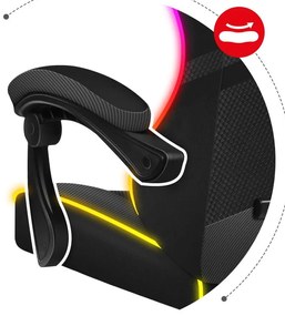 Fotoliu gaming Fusion 4.4 (negru + multicolor) (cu iluminat LED). 1087472