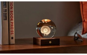 Veioză maro cu luminozitate reglabilă cu abajur din sticlă (înălțime 12 cm) Amber – Gingko