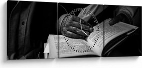 Tablou - Carte (cu ceas) (90x30 cm)