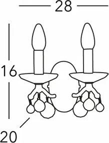 Kolarz 3234.62.3.KoT - Aplica de perete CARMEN din cristal, 2xE14/60W/230V, placată cu aur 24K
