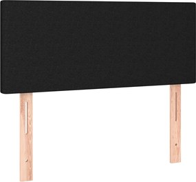 vidaXL Tăblie de pat, negru, 100x5x78/88 cm, textil