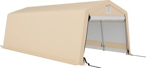 Outsunny Tenta garaj carport dim. 6,2L x 3,3l x 2,4H m oțel galvanizat robust PE de înaltă densitate 150 g/m² impermeabil anti-UV | Aosom Romania