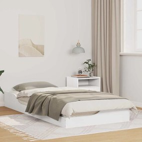 vidaXL Cadru de pat de podea Alb 80 x 200 cm Lemn de brad solid