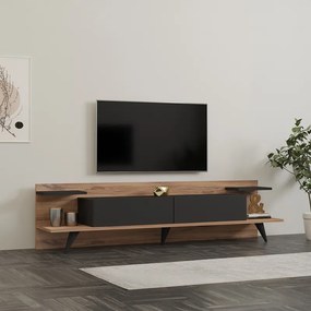 Comoda TV Astriva, culoare nuc cu antracit, 180 x 36.8 x 45 cm